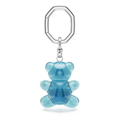 Llavero Teddy, Oso, Azul, Baño de rodio