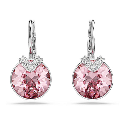 Pendientes Bella V, Talla redonda, Rosas, Baño de rodio