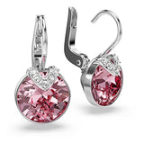 Pendientes Bella V, Talla redonda, Rosas, Baño de rodio