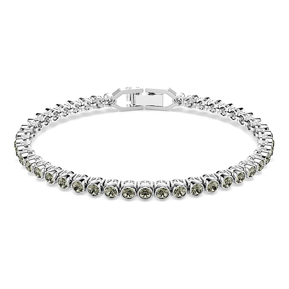 Pulsera Tennis Imber Emily, Talla redonda, Negra, Baño de rodio
