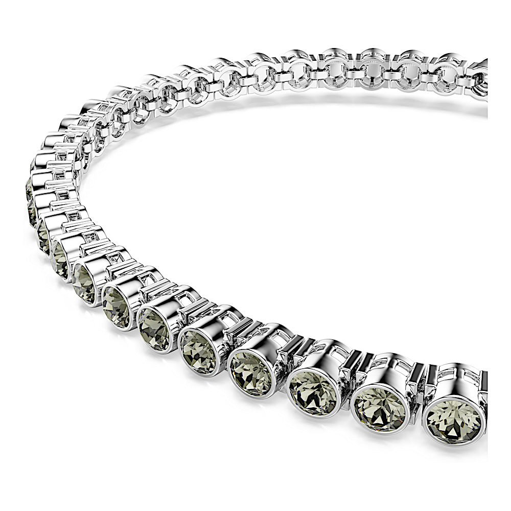 Pulsera Tennis Imber Emily, Talla redonda, Negra, Baño de rodio