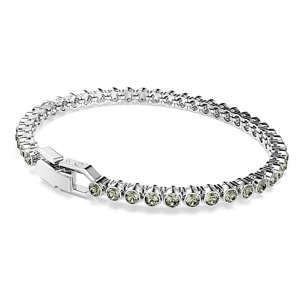 Pulsera Tennis Imber Emily, Talla redonda, Negra, Baño de rodio