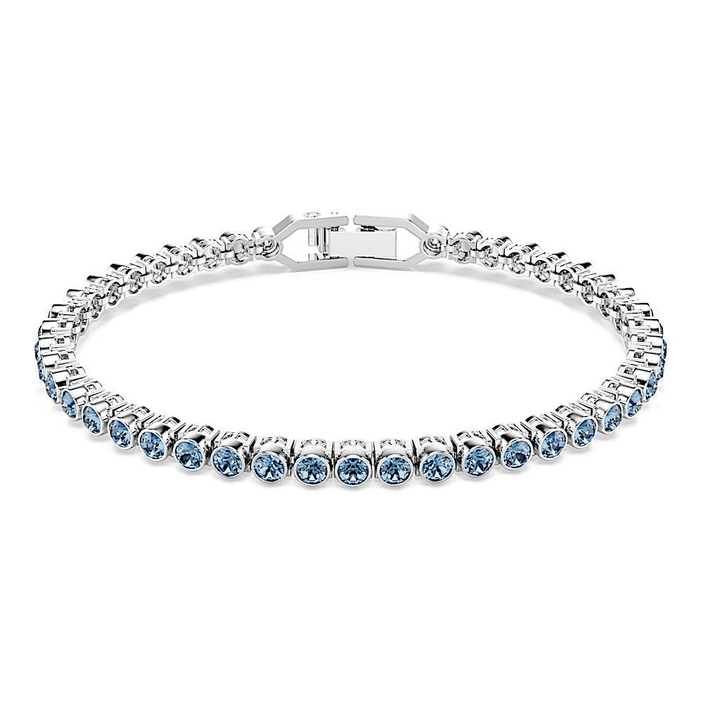 Pulsera Tennis Imber Emily, Talla redonda, Azul, Baño de rodio