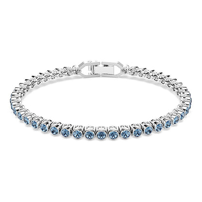 Pulsera Tennis Imber Emily, Talla redonda, Azul, Baño de rodio