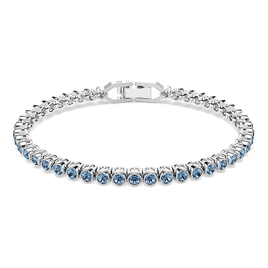 Pulsera Tennis Imber Emily, Talla redonda, Azul, Baño de rodio