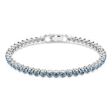 Pulsera Tennis Imber Emily, Talla redonda, Azul, Baño de rodio