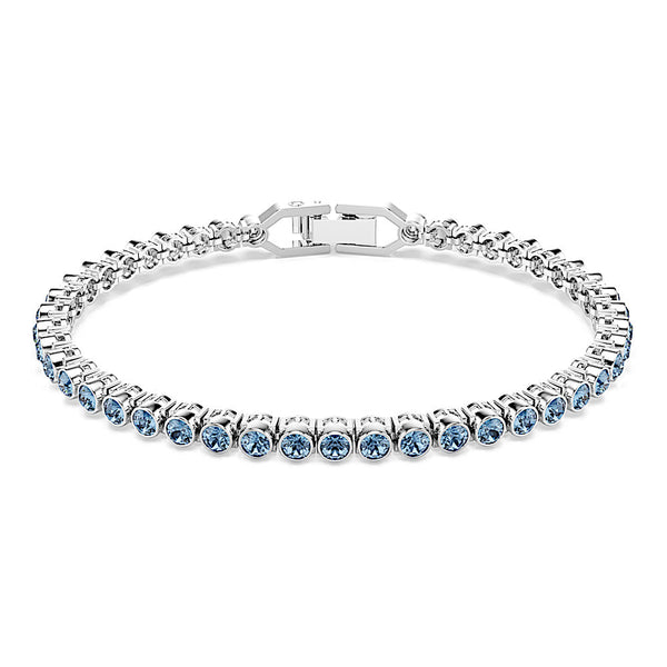 Pulsera Tennis Imber Emily, Talla redonda, Azul, Baño de rodio