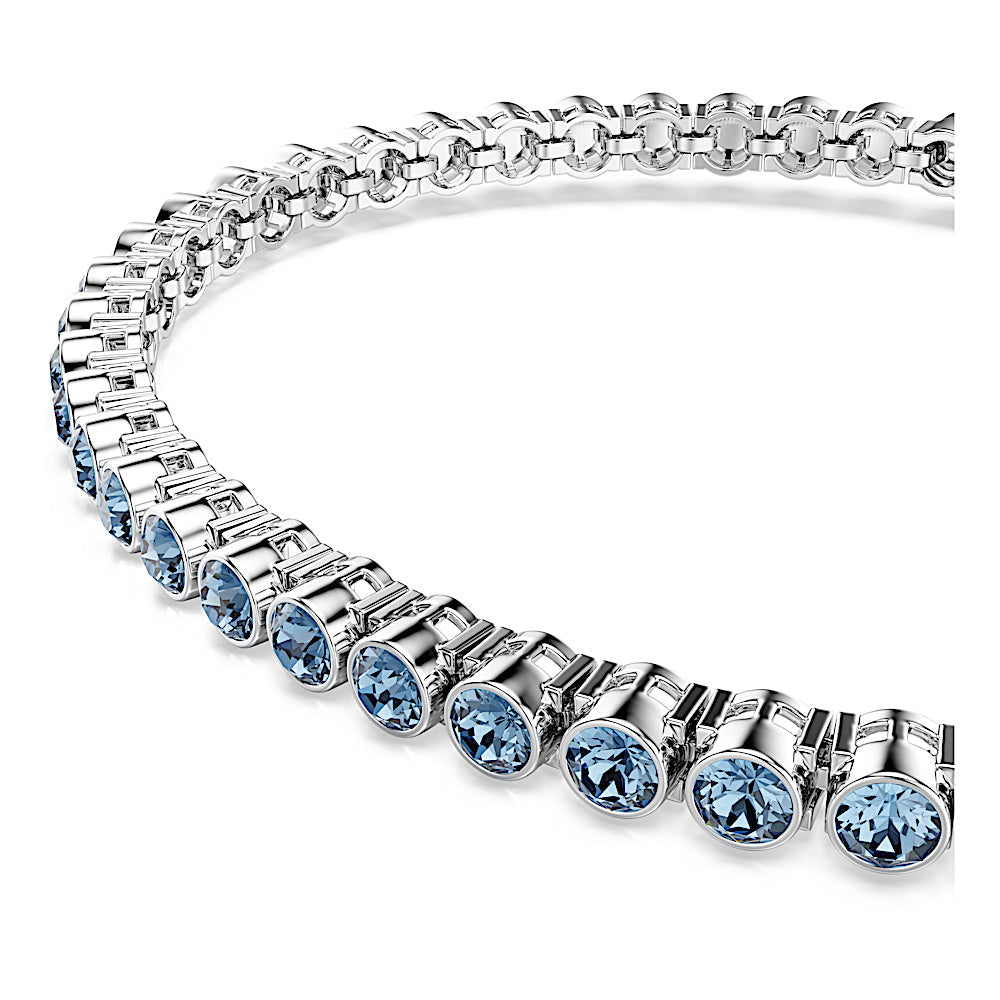 Pulsera Tennis Imber Emily, Talla redonda, Azul, Baño de rodio