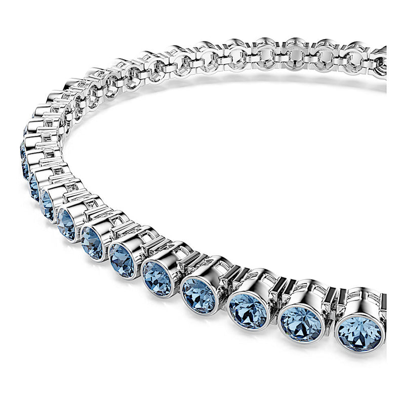 Pulsera Tennis Imber Emily, Talla redonda, Azul, Baño de rodio