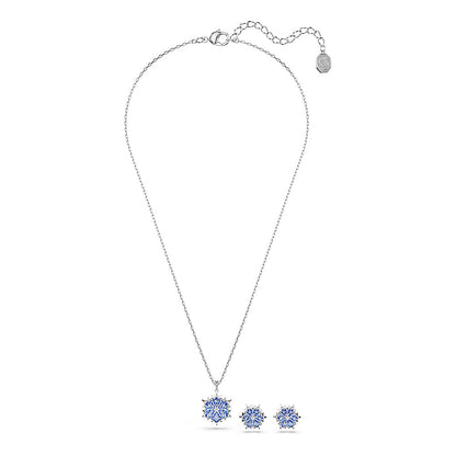 Conjunto Magic, Copo de nieve, Azul, Baño de rodio
