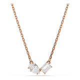 Conjunto Mesmera, Talla pera, Talla octogonal, Blanco, Baño tono oro rosa