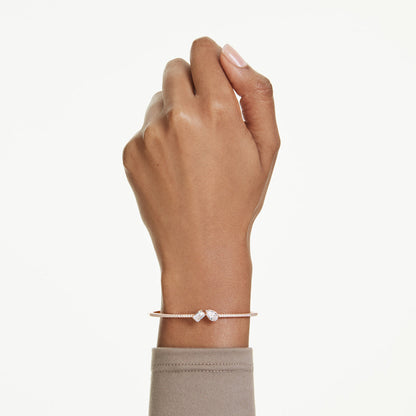 Brazalete Mesmera, Tallas mixtas, Blanco, Baño tono oro rosa