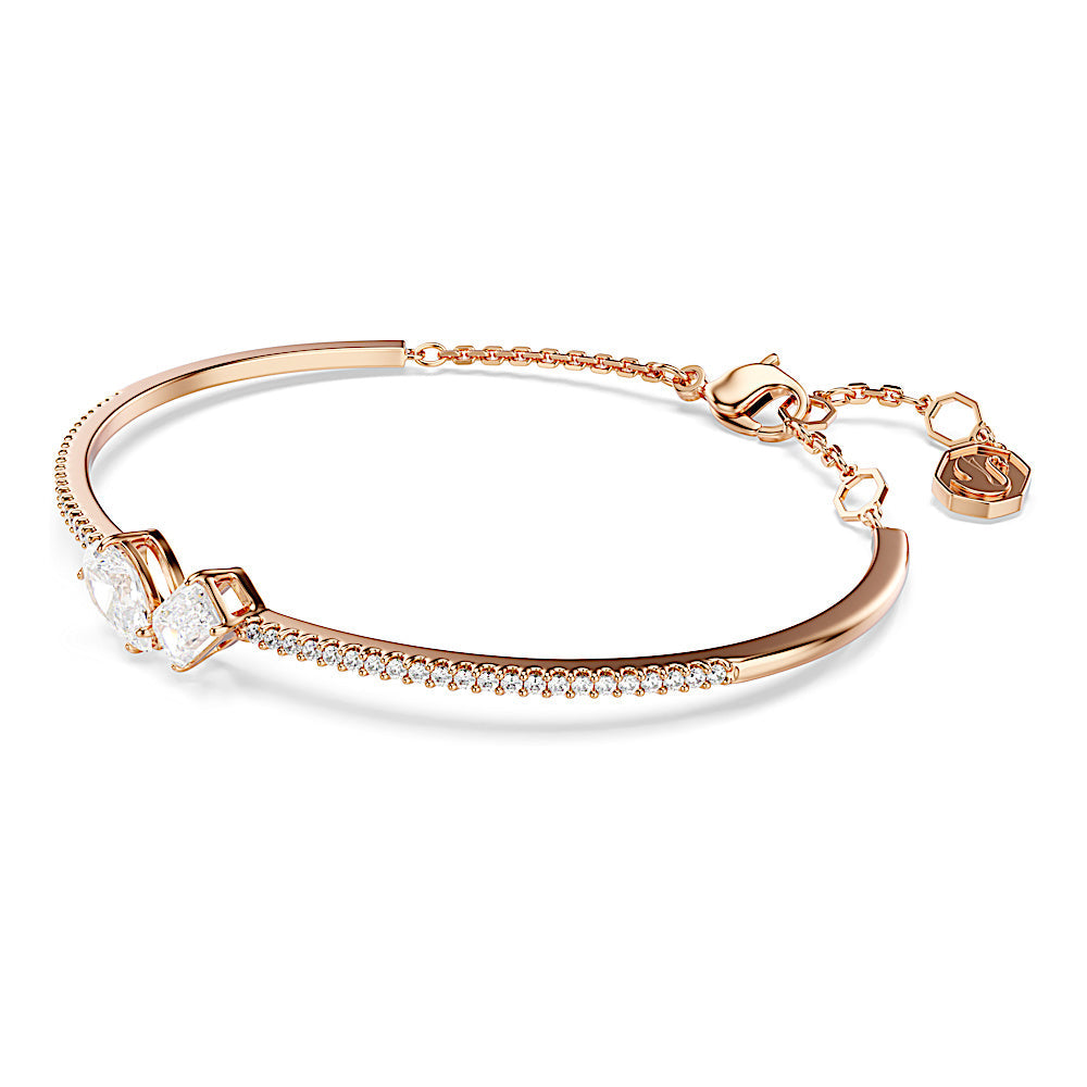 Brazalete Mesmera, Tallas mixtas, Blanco, Baño tono oro rosa
