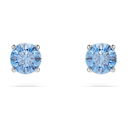 Pendientes de botón Stilla Attract, Talla redonda, Blancos, Baño de rodio