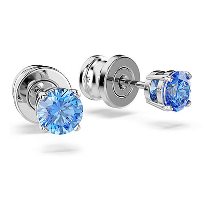 Pendientes de botón Stilla Attract, Talla redonda, Blancos, Baño de rodio