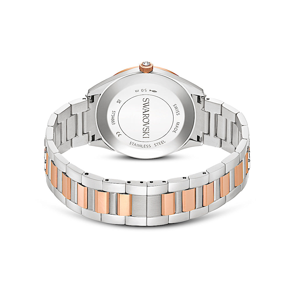 Reloj Matrix date, Fabricado en Suiza, Brazalete de metal, Tono oro rosa, Combinación de acabados metálicos