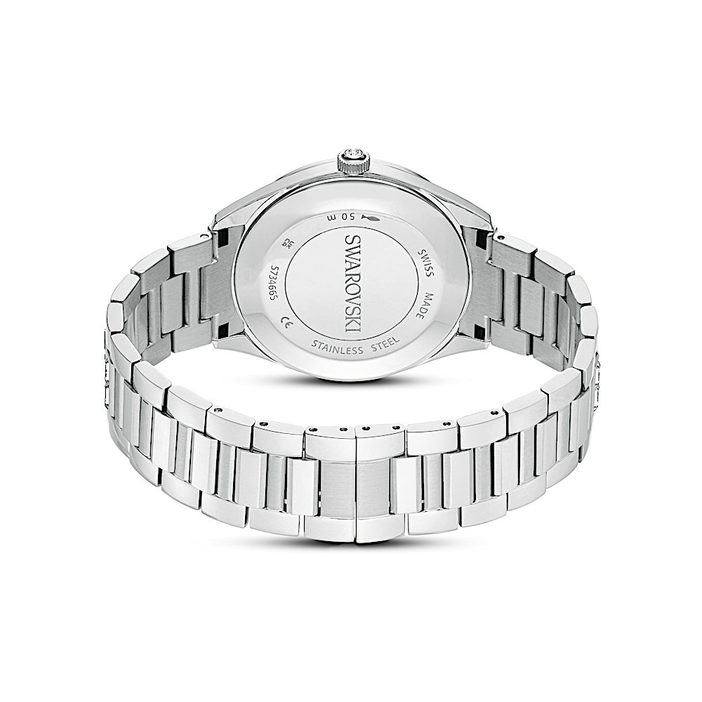Reloj Matrix date, Fabricado en Suiza, Brazalete de metal, Tono plateado, Acero inoxidable