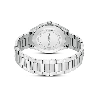 Reloj Matrix date, Fabricado en Suiza, Brazalete de metal, Tono plateado, Acero inoxidable