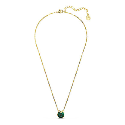 Colgante Bella V, Talla redonda, Verde, Baño tono oro
