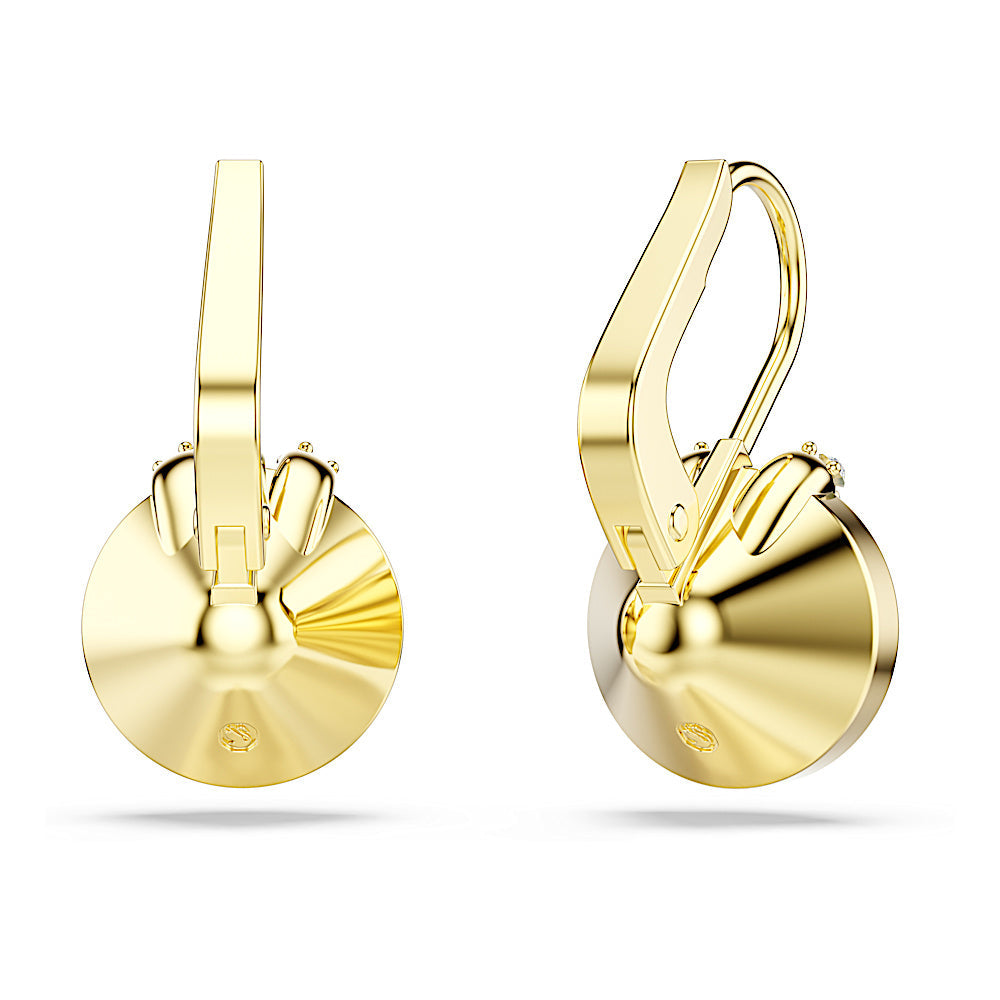Pendientes Bella V, Talla redonda, Verdes, Baño tono oro