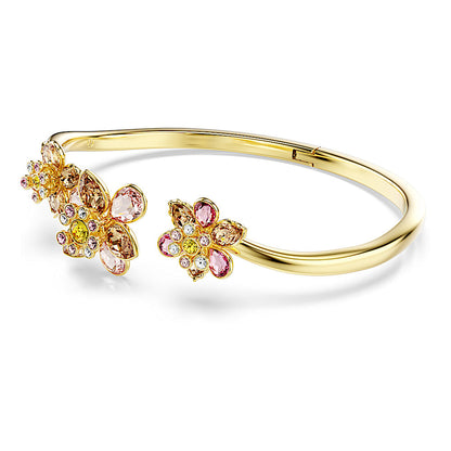 Brazalete Idyllia, Tallas mixtas, Flor, Multicolor, Baño tono oro