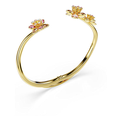 Brazalete Idyllia, Tallas mixtas, Flor, Multicolor, Baño tono oro