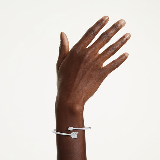 Brazalete Idyllia, Tallas mixtas, Flecha, Blanco, Baño de rodio
