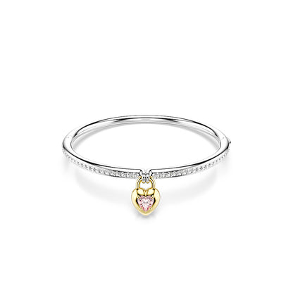 Brazalete Idyllia, Tallas mixtas, Corazón, Rosa, Combinación de acabados metálicos