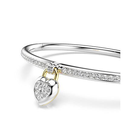 Brazalete Idyllia, Tallas mixtas, Corazón, Rosa, Combinación de acabados metálicos