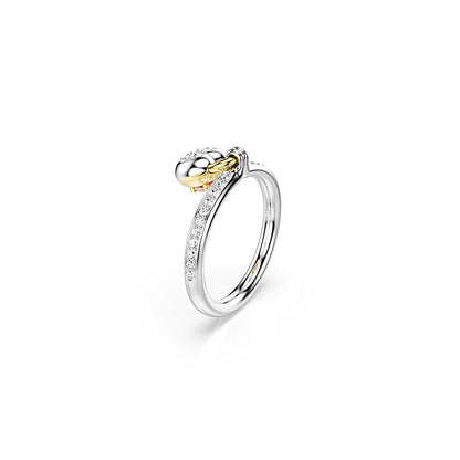 Anillo con motivo Idyllia, Tallas mixtas, Corazón, Rosa, Combinación de acabados metálicos