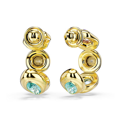 Pendientes de aro Gema, Tallas mixtas, Multicolores, Baño tono oro
