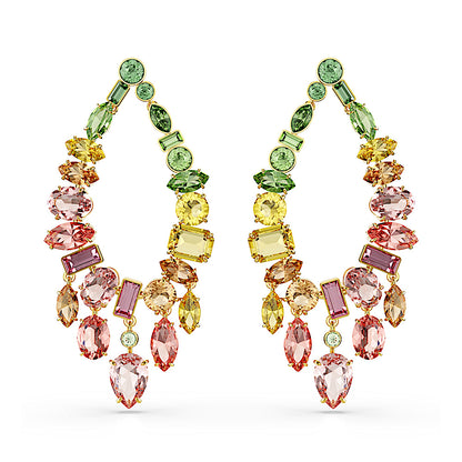 Pendientes Gema, Tallas mixtas, Candelabro, Multicolores, Baño tono oro