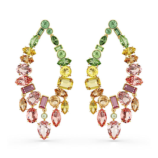 Pendientes Gema, Tallas mixtas, Candelabro, Multicolores, Baño tono oro