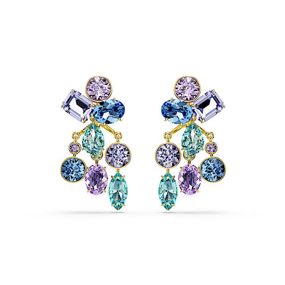 Pendientes ear jacket Gema, Tallas mixtas, Multicolores, Baño tono oro