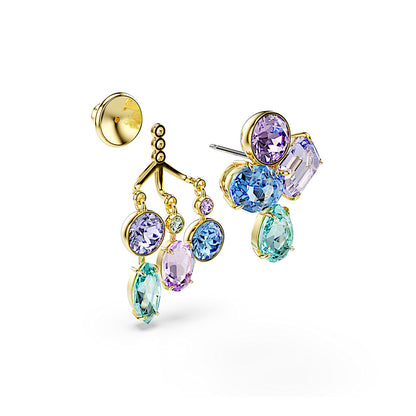 Pendientes ear jacket Gema, Tallas mixtas, Multicolores, Baño tono oro