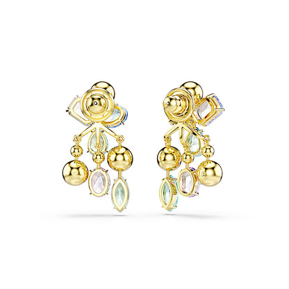 Pendientes ear jacket Gema, Tallas mixtas, Multicolores, Baño tono oro