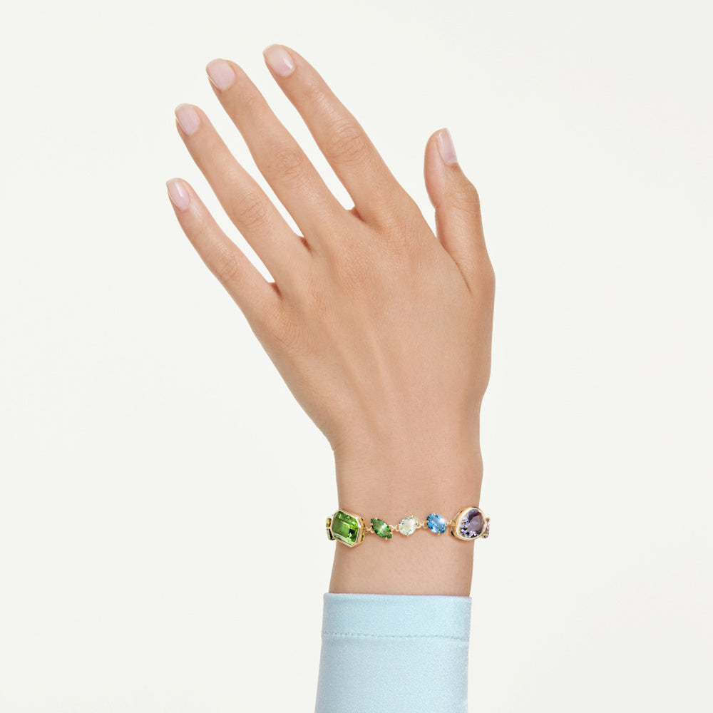 Pulsera Gema, Tallas mixtas, Multicolor, Baño tono oro