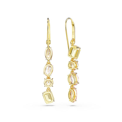 Pendientes Gema, Diseño asimétrico, Tallas mixtas, Rosas, Baño tono oro