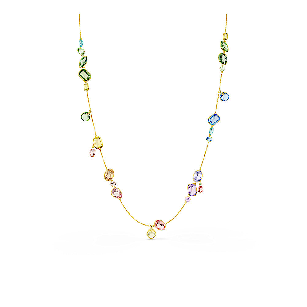 Collar Gema, Tallas mixtas, Multicolor, Baño tono oro