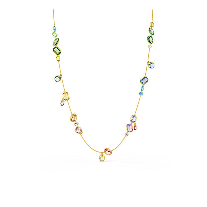 Collar Gema, Tallas mixtas, Multicolor, Baño tono oro