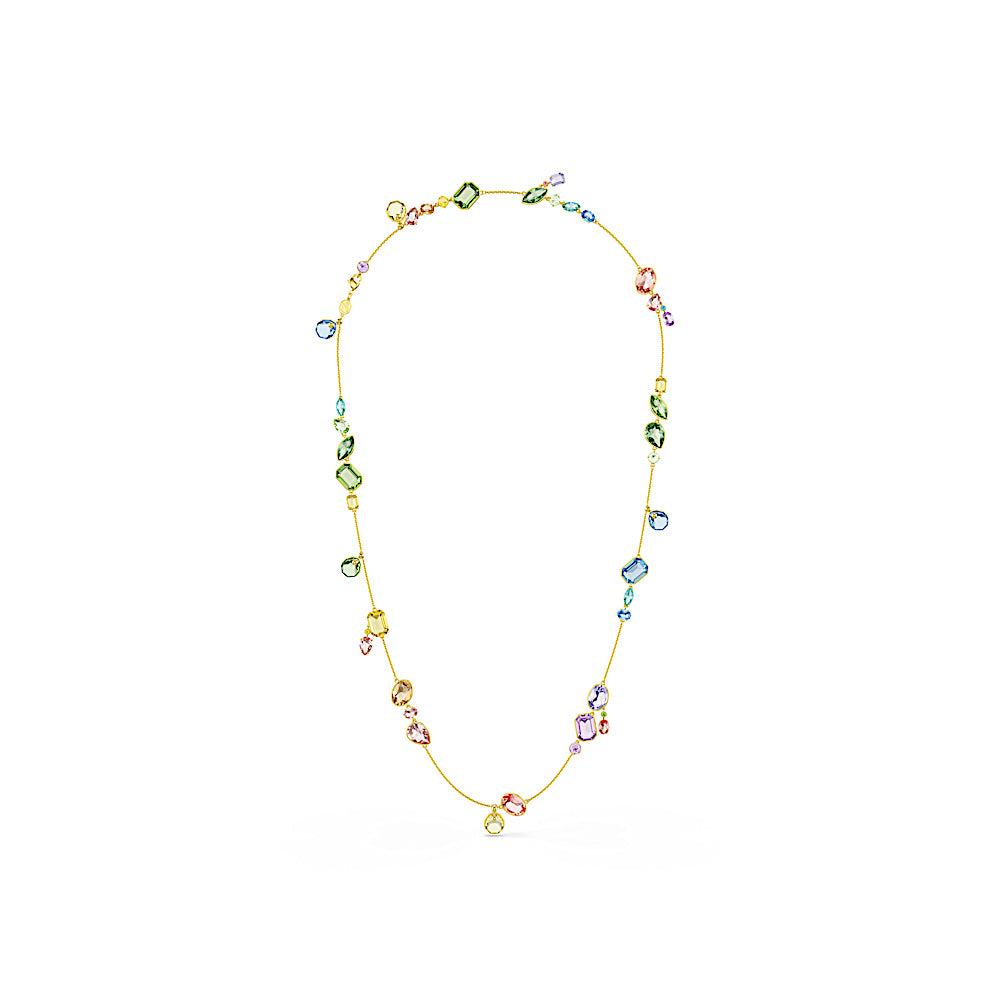 Collar Gema, Tallas mixtas, Multicolor, Baño tono oro