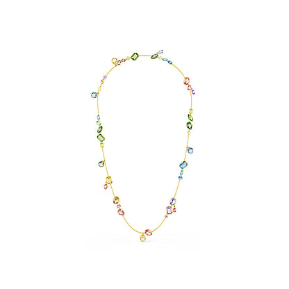 Collar Gema, Tallas mixtas, Multicolor, Baño tono oro