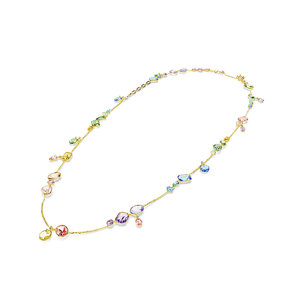 Collar Gema, Tallas mixtas, Multicolor, Baño tono oro