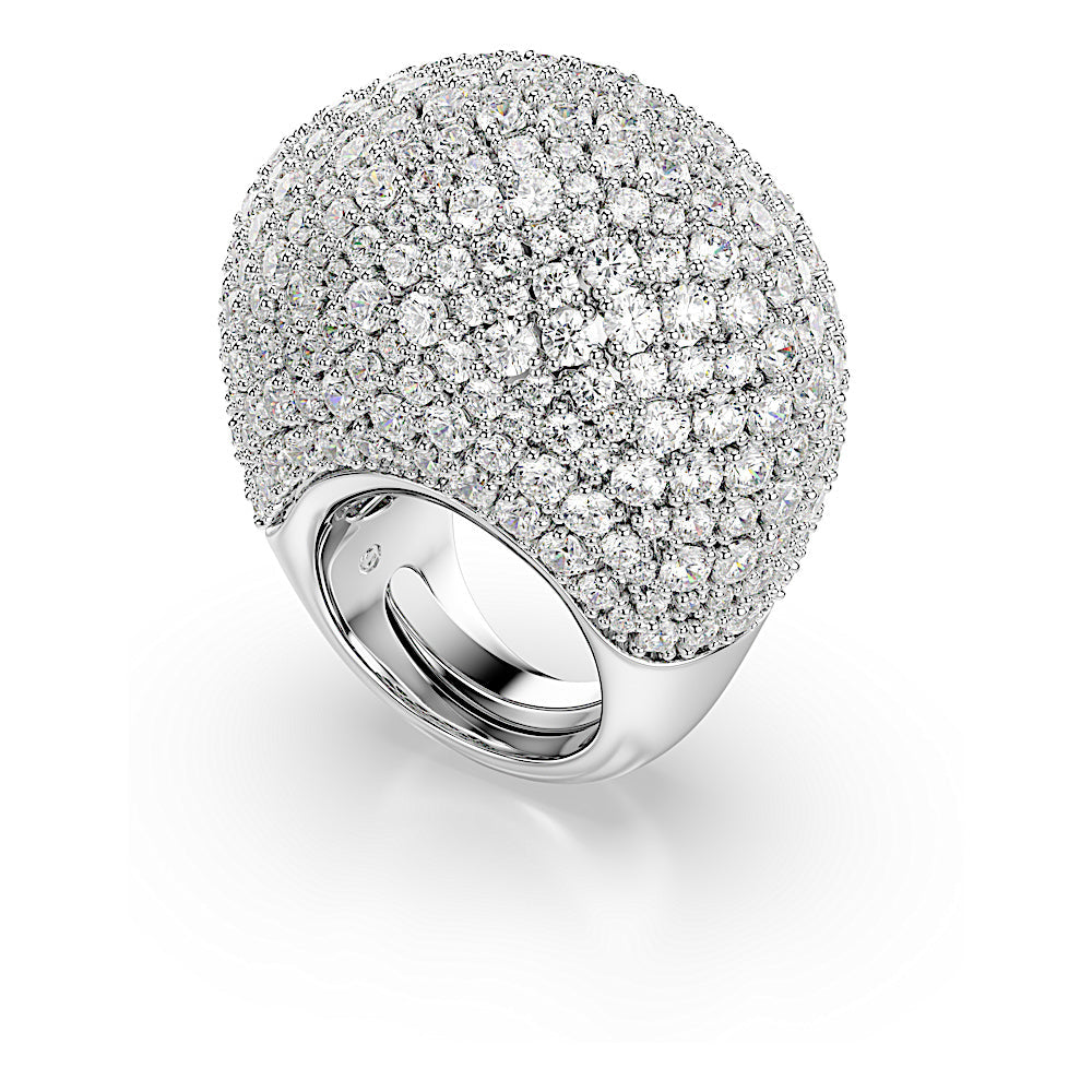 Anillo de cóctel Sublima, Grande, Blanco, Baño de rodio