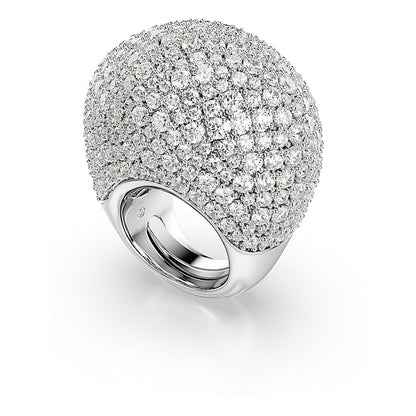 Anillo de cóctel Sublima, Grande, Blanco, Baño de rodio