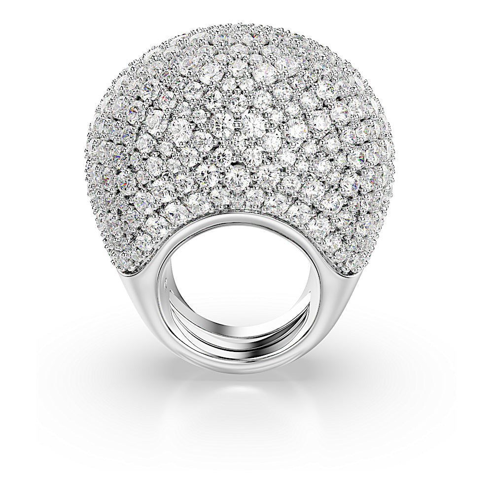 Anillo de cóctel Sublima, Grande, Blanco, Baño de rodio