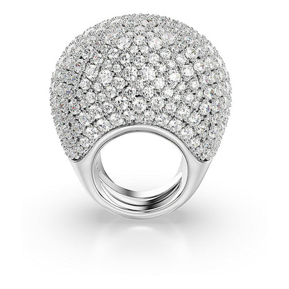 Anillo de cóctel Sublima, Grande, Blanco, Baño de rodio
