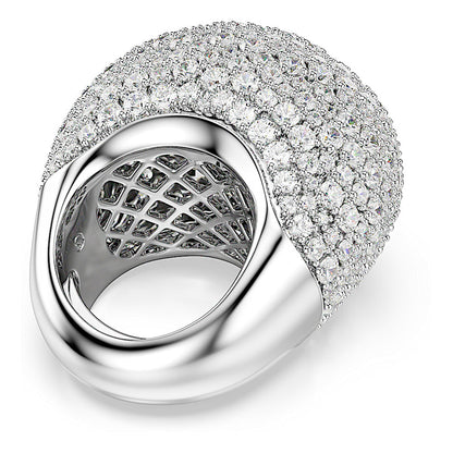 Anillo de cóctel Sublima, Grande, Blanco, Baño de rodio