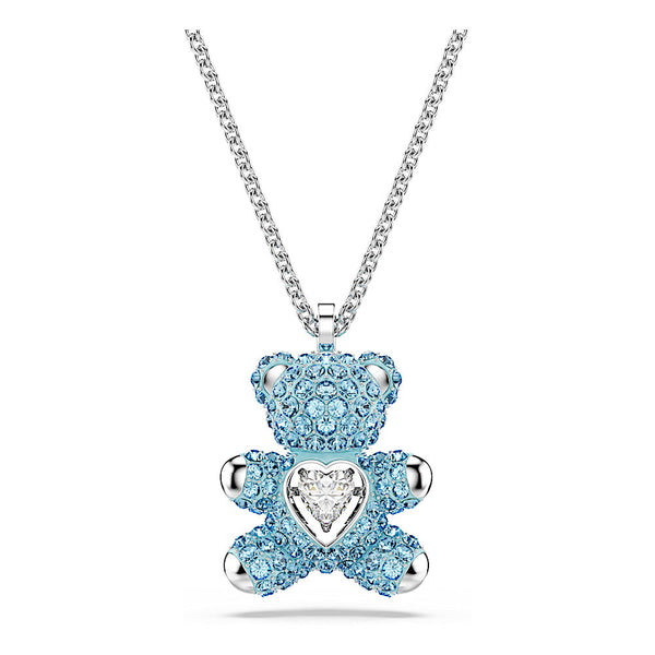 Colgante Teddy, Oso, Azul, Baño de rodio