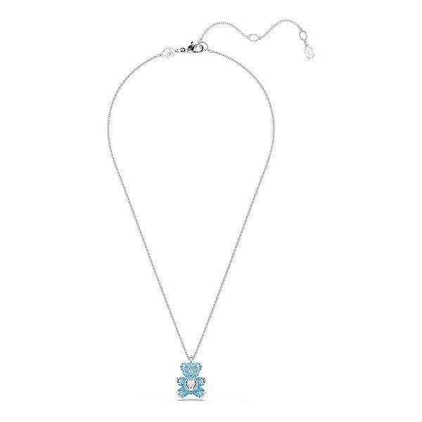 Colgante Teddy, Oso, Azul, Baño de rodio